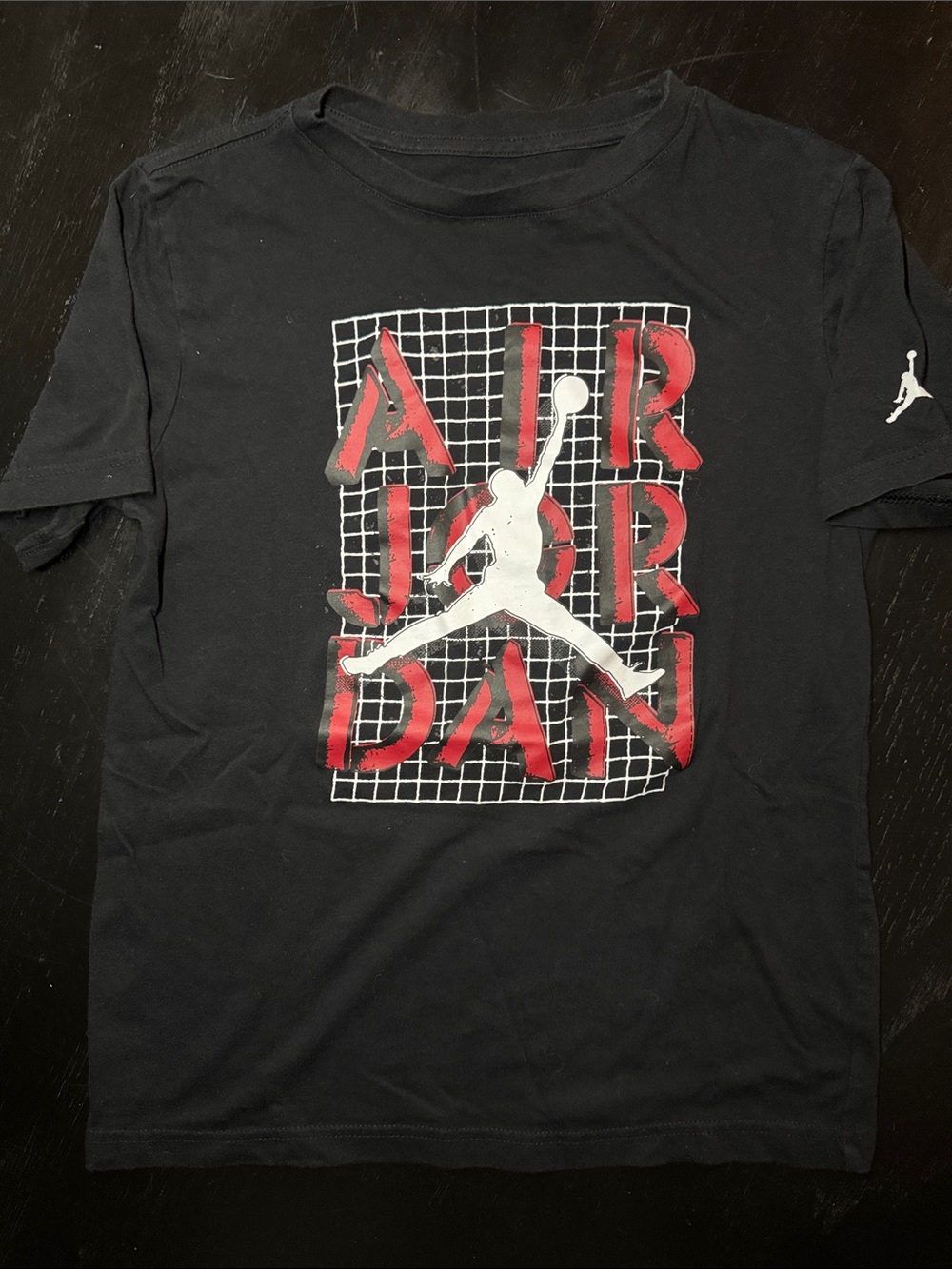 Jordan Black Short-Sleeve Tee with Red and White Graphic